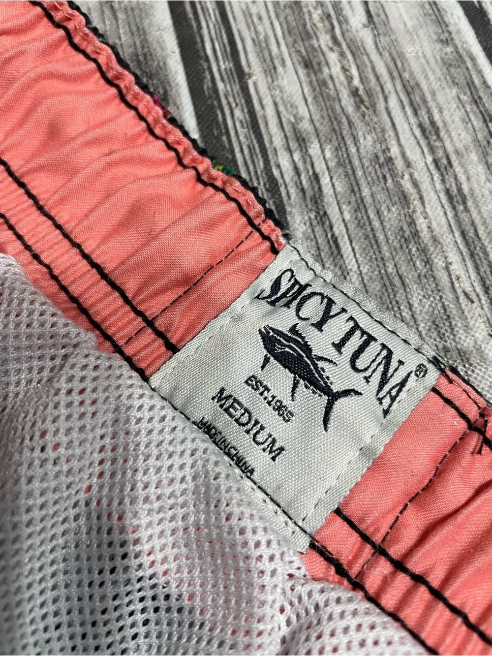 Men’s Medium Spicy Tuna Fun Unicorn Party Print Maximalist Swim Trunks Shorts
